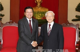 Tổng Bí thư tiếp Đoàn đại biểu cấp cao Bộ Ngoại giao Lào